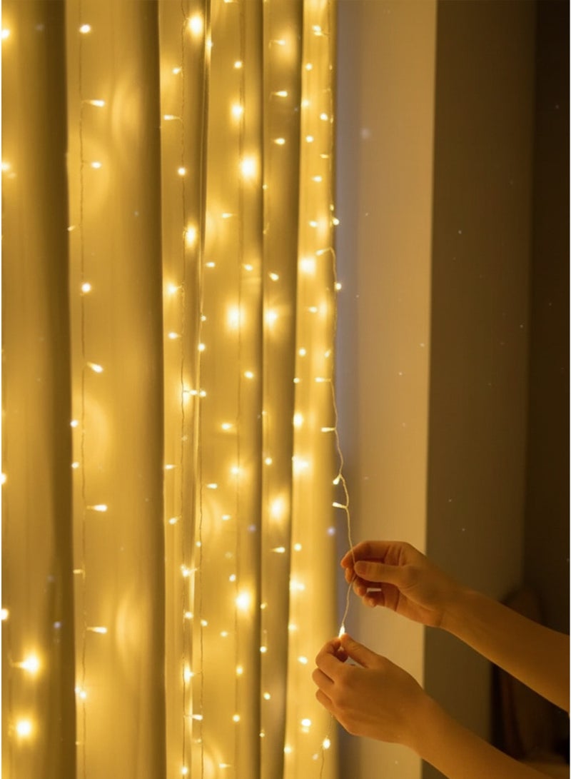 LED Curtain Lights 3*3 (144 LEDs) - Decor for Ramadan, Eid, Parties & Romantic Ambience - Image 1